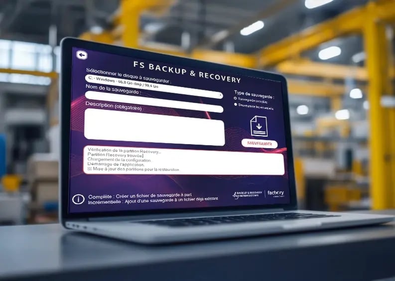 Un logiciel est lancé sur un ordinateur portable.