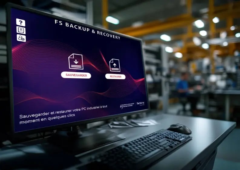 Un logiciel de restauration est ouvert sur un ordinateur. 