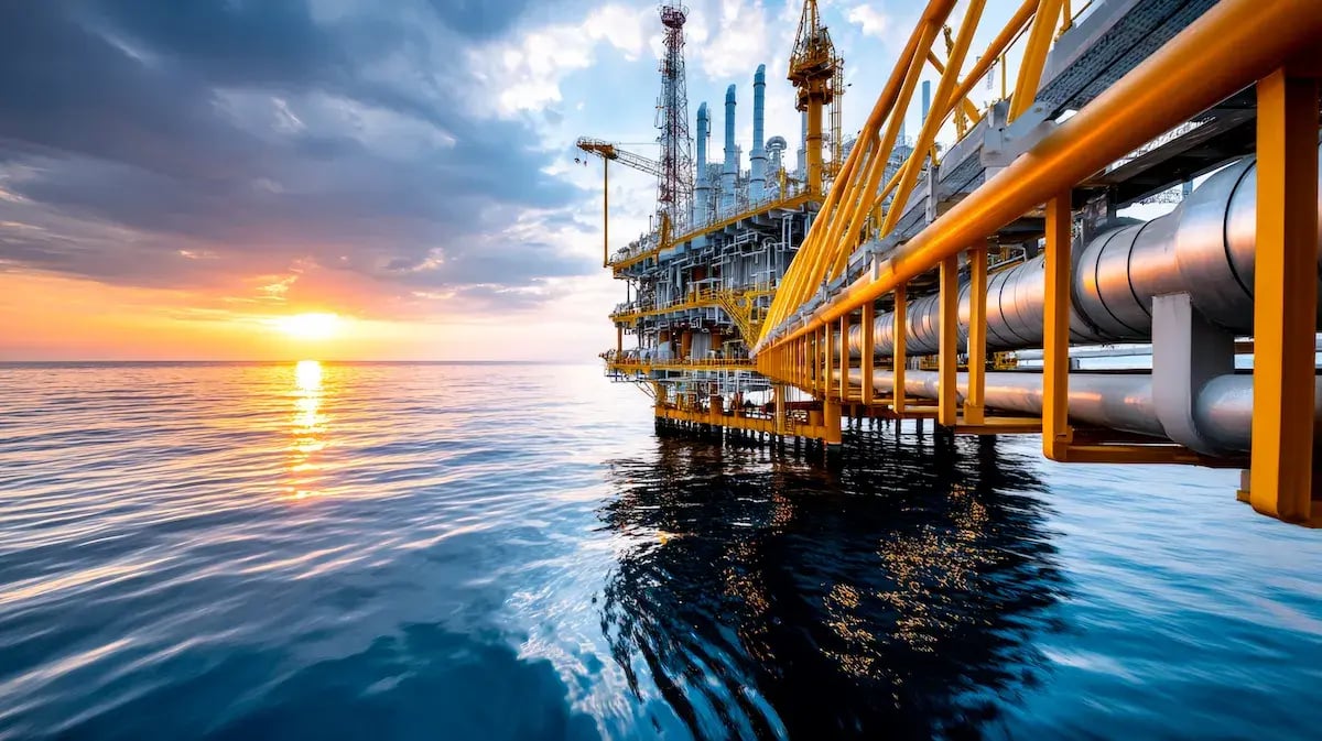 Une plateforme de pétrole et de gaz offshore